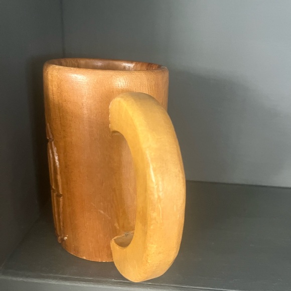 Tiki hand carved wooden mug - Picture 9 of 11